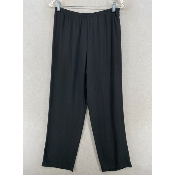 Eileen Fisher Pants - EILEEN FISHER Pants PP Petite Silk Georgette Crepe Pull On Side Zip Gray
